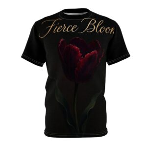 Fierce Bloom Floral Unisex Tee - Vibrant Black Graphic Shirt for Nature Lovers
