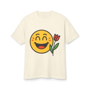 Smiling Flower Emoticon Tee - Unisex Garment-Dyed Heavyweight Cotton Shirt