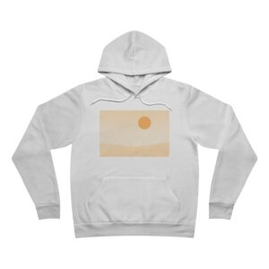 Minimal Desert Sunset Hoodie — Neutral Graphic Pullover