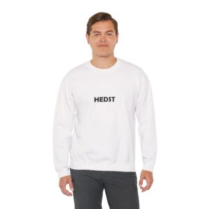 HEDST Minimal Logo Sweatshirt — White Crewneck Pullover